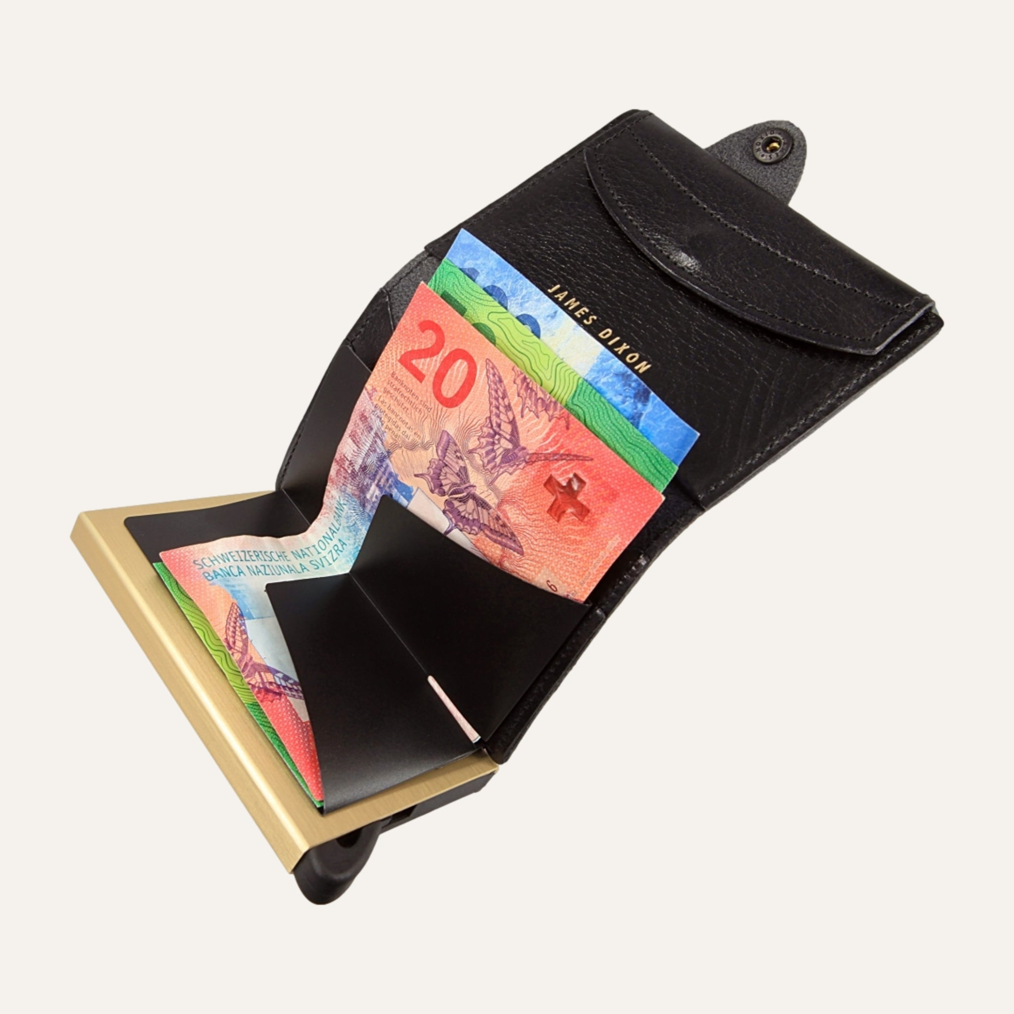 Black/Gold - Classic - Monedero - Botón - Cartera