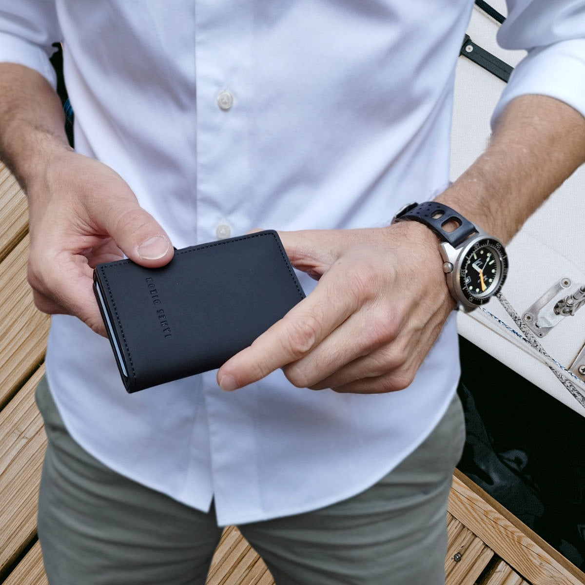 All Black - Nautica - Monedero - Botón - Cartera