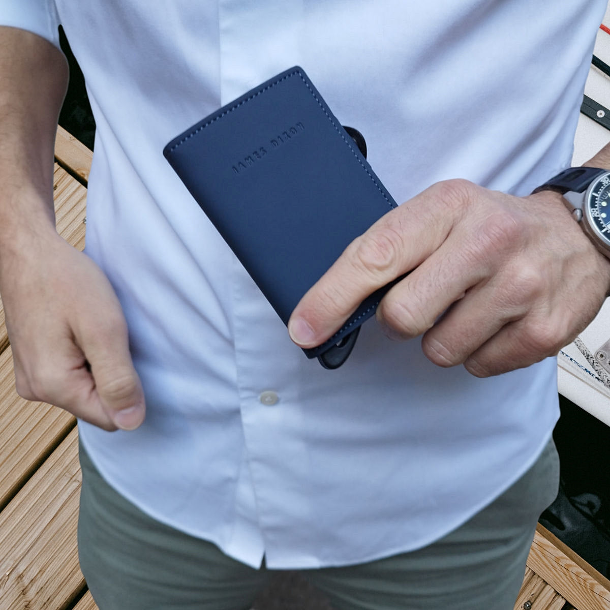 Blue - Nautica - Monedero - Nautica - Botón - Cartera