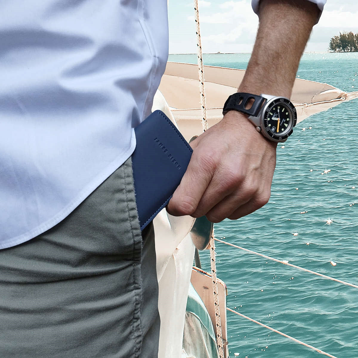 Blue - Nautica - Monedero - Nautica - Botón - Cartera