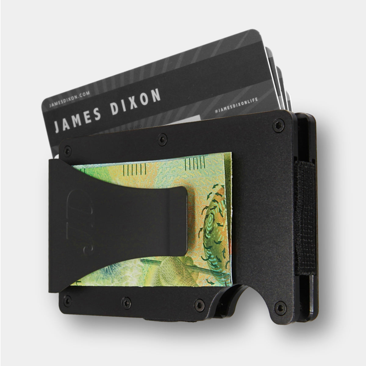 Black - Aluminium - Sujeta Billetes - Tarjetero