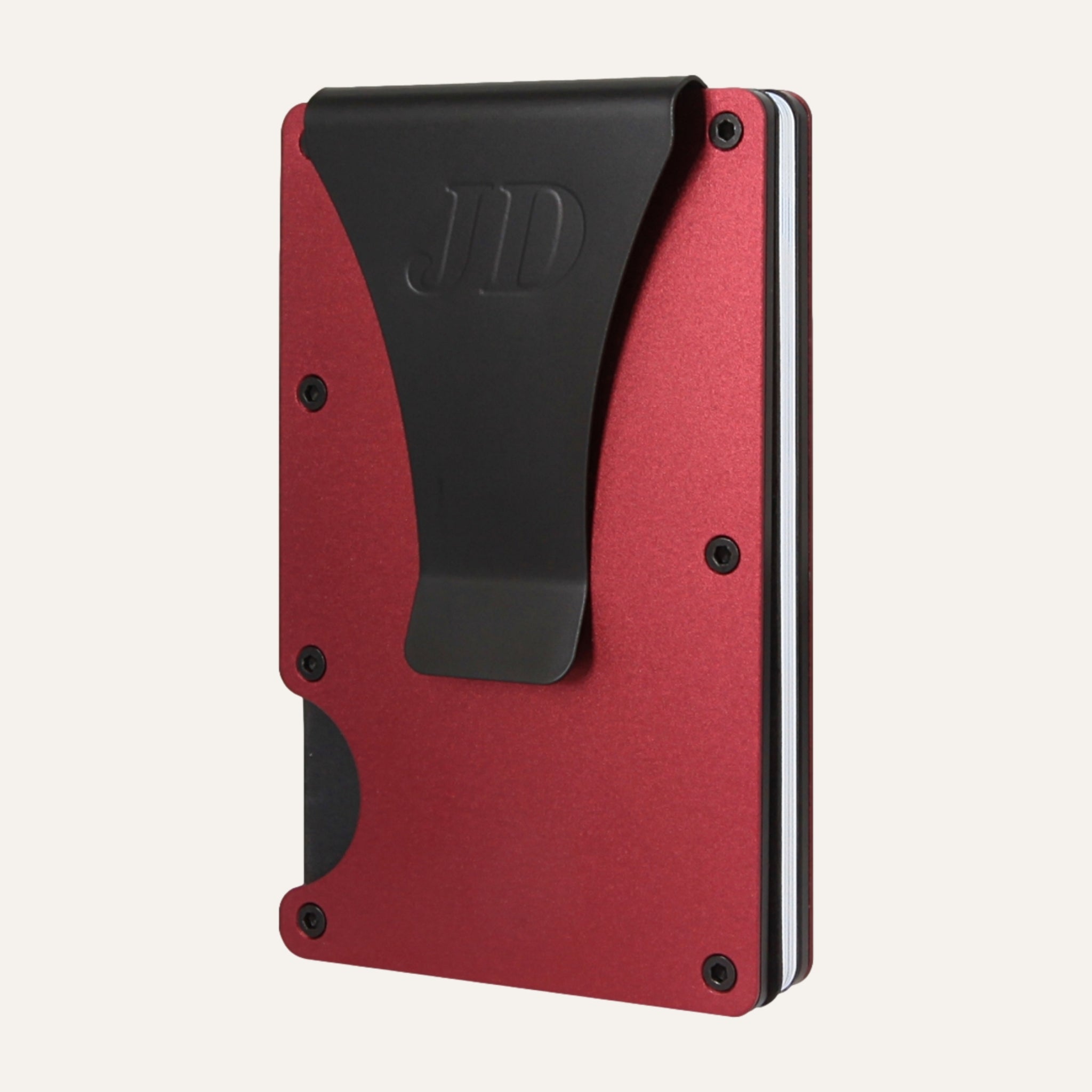 James Dixon Slim RFID Wallet, Burgundy, Aluminium, Money Clip