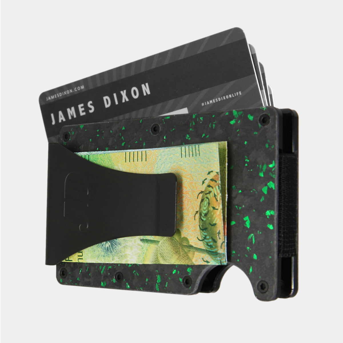 Black/Green - Carbon - Sujeta Billetes - Tarjetero