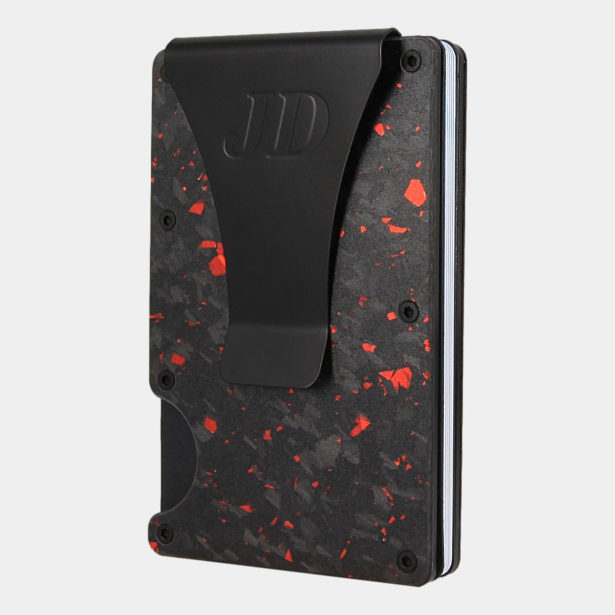 Forged Carbon - Matt Black Red - Money Clip