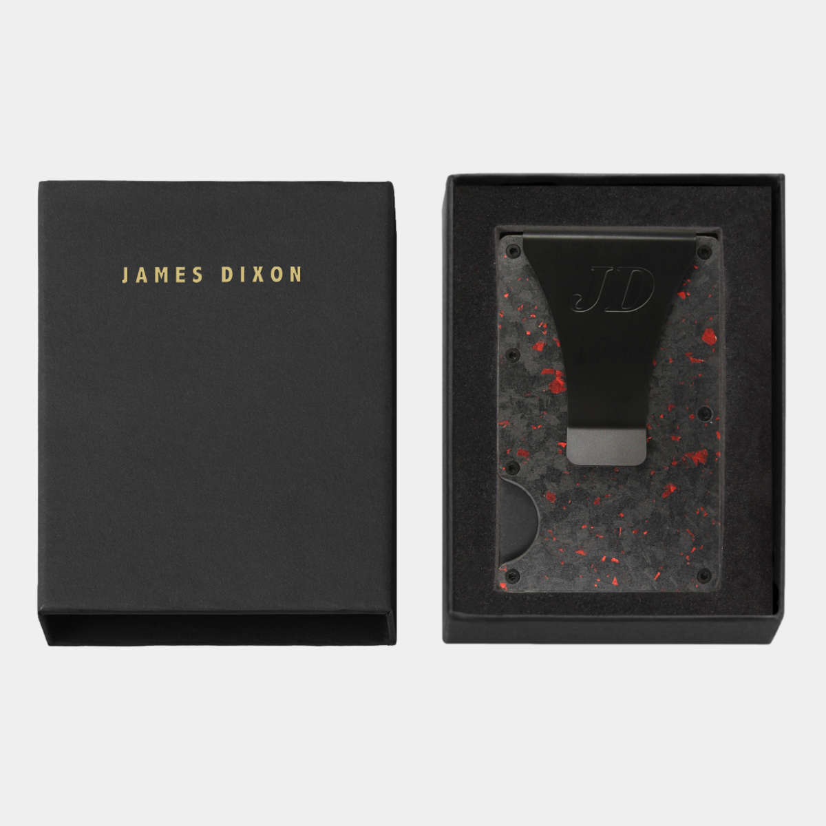 Black/Red - Carbon - Sujeta Billetes - Tarjetero