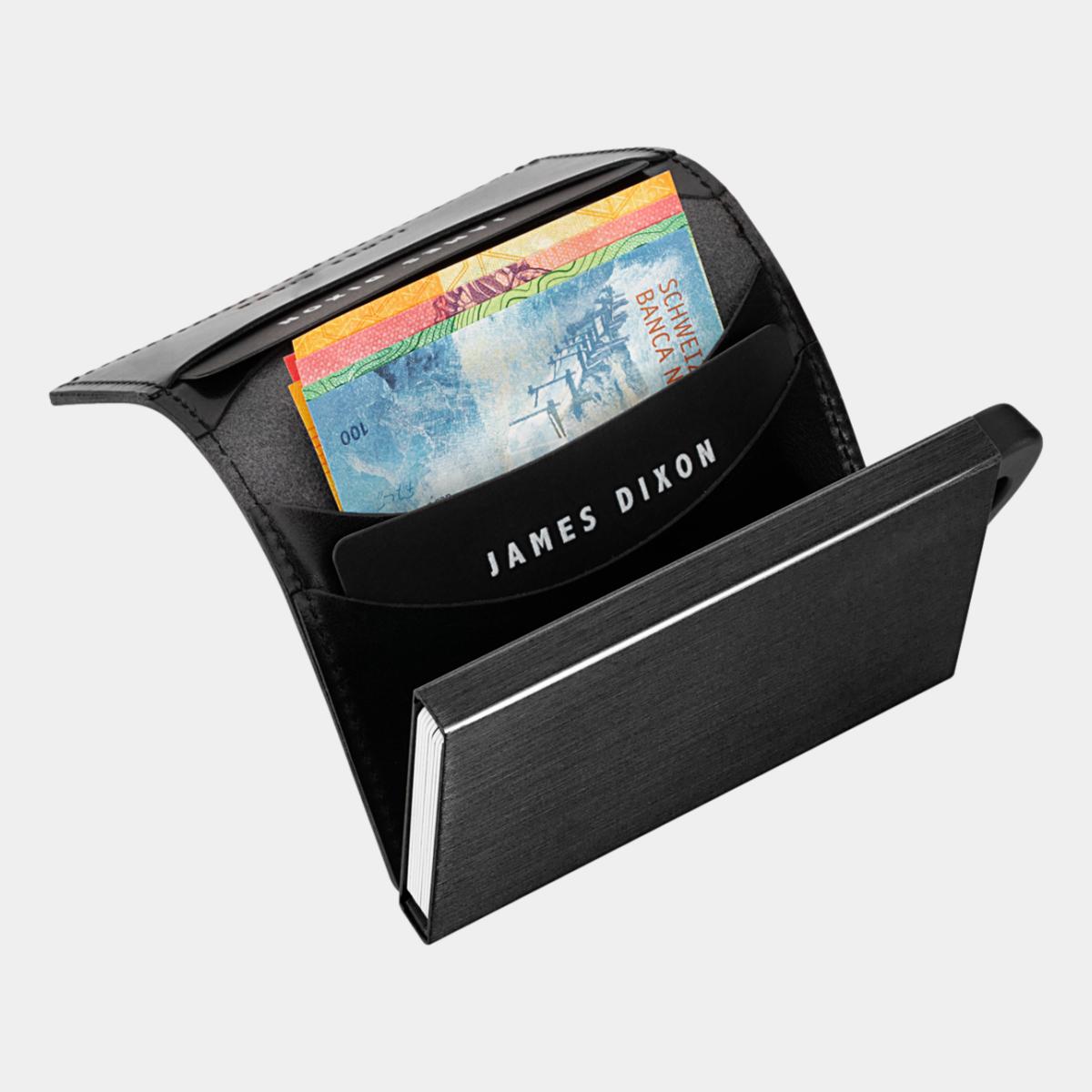 jd0001 james dixon puro classic all black wallet notes