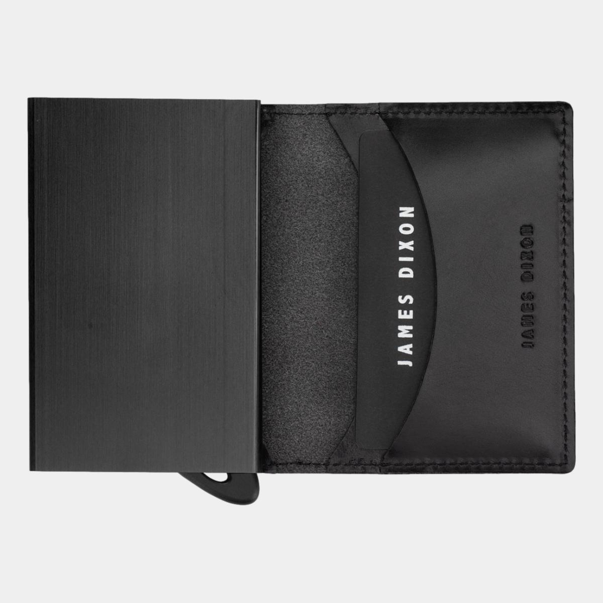 jd0001 james dixon puro classic all black wallet open