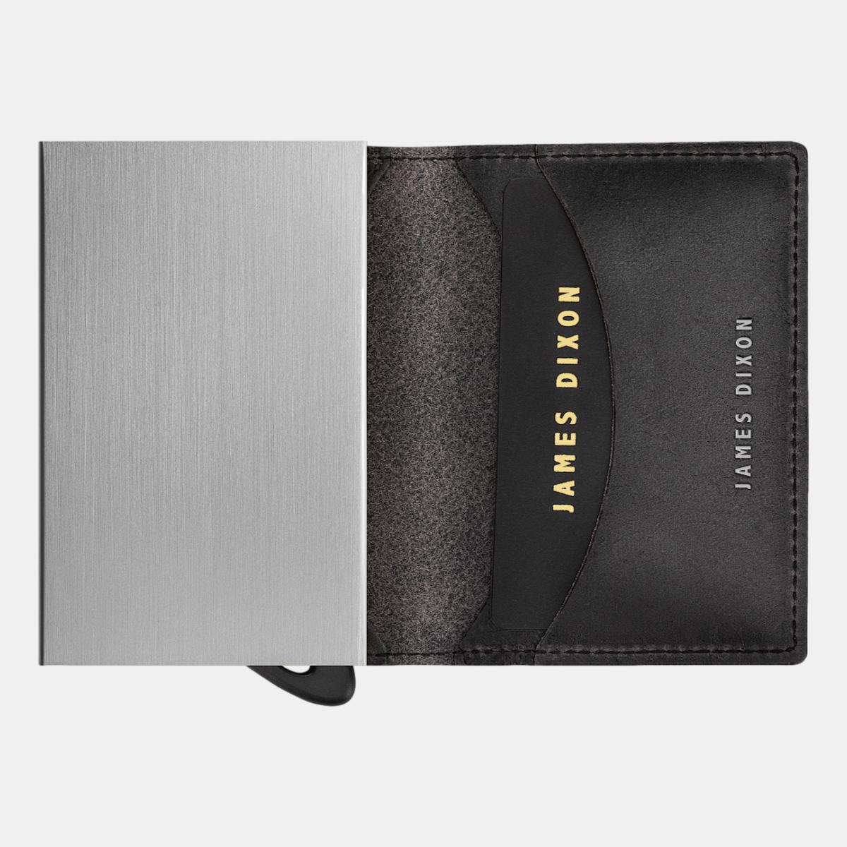 jd0003 james dixon puro classic black silver wallet open