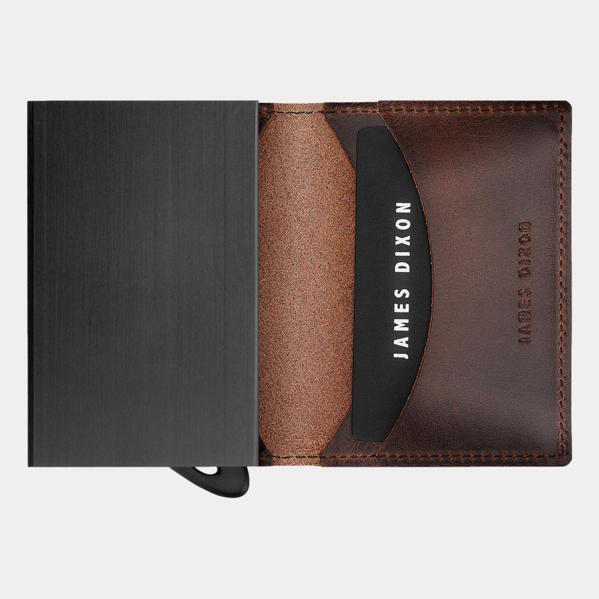jd0005 james dixon puro classic cacao brown wallet open