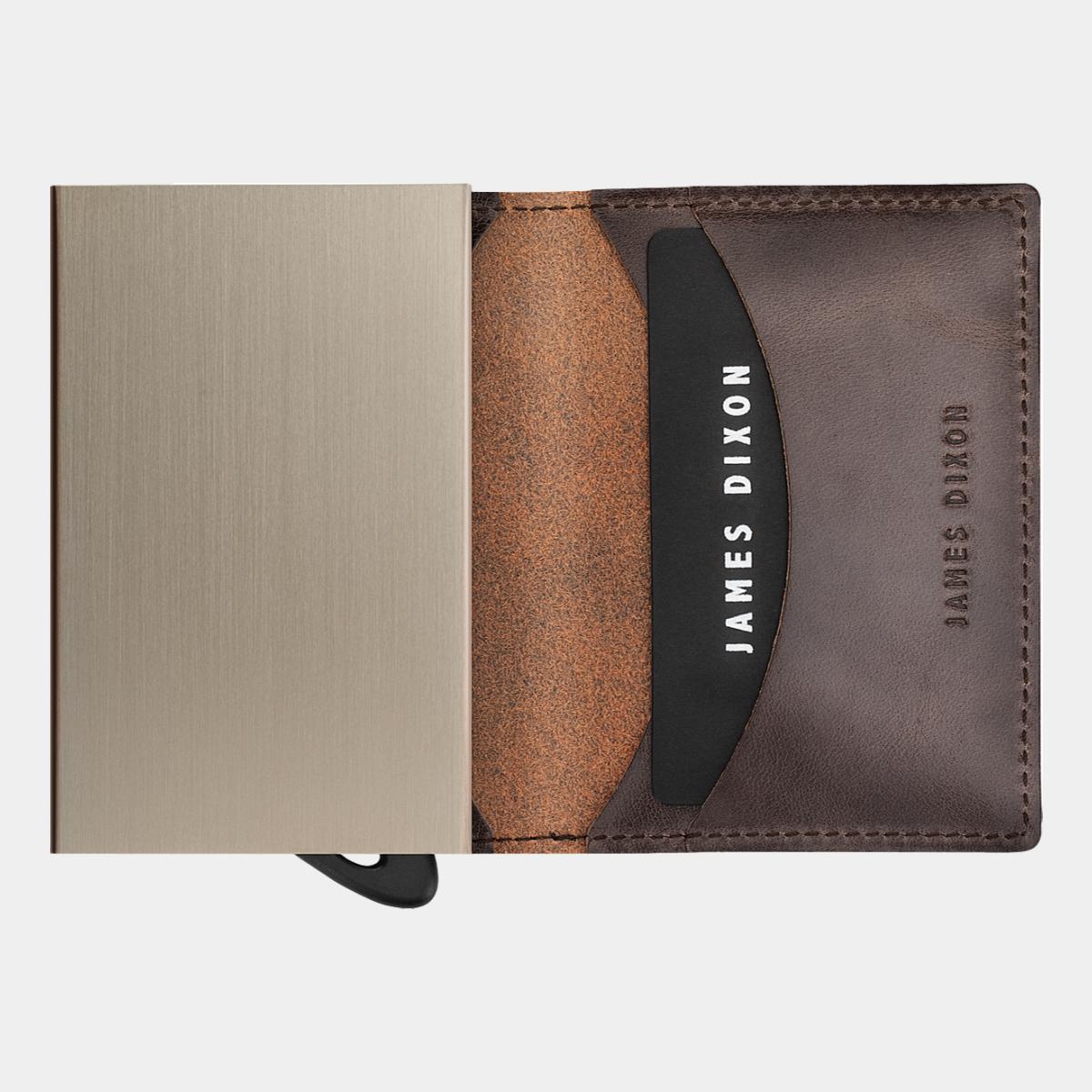 jd0013 james dixon puro classic saddle brown wallet open
