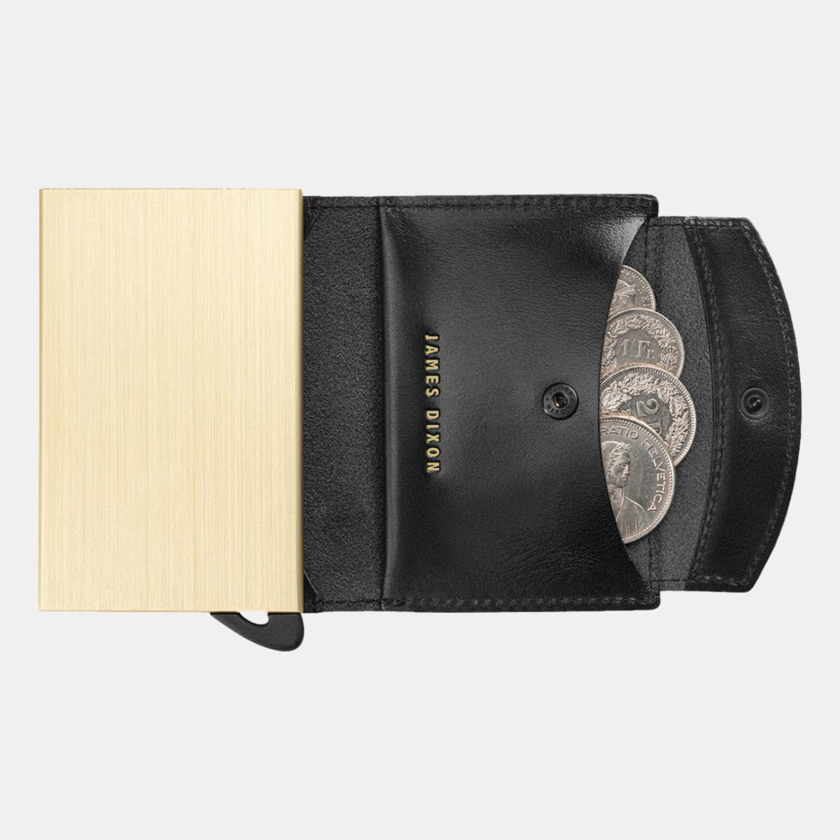 jd0045 james dixon puro classic black gold coin pocket wallet coins