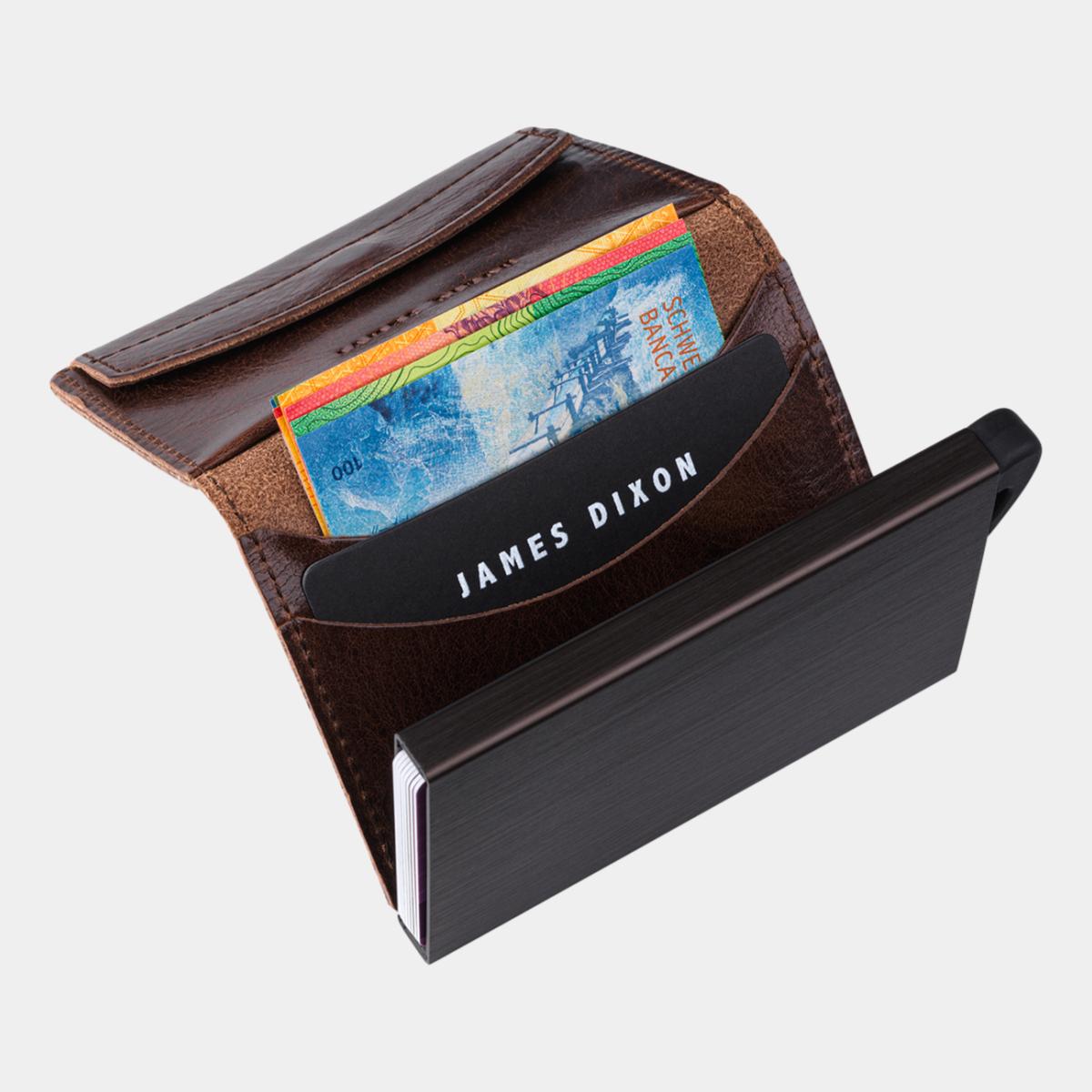 jd0049 james dixon puro classic cacao brown coin pocket wallet notes