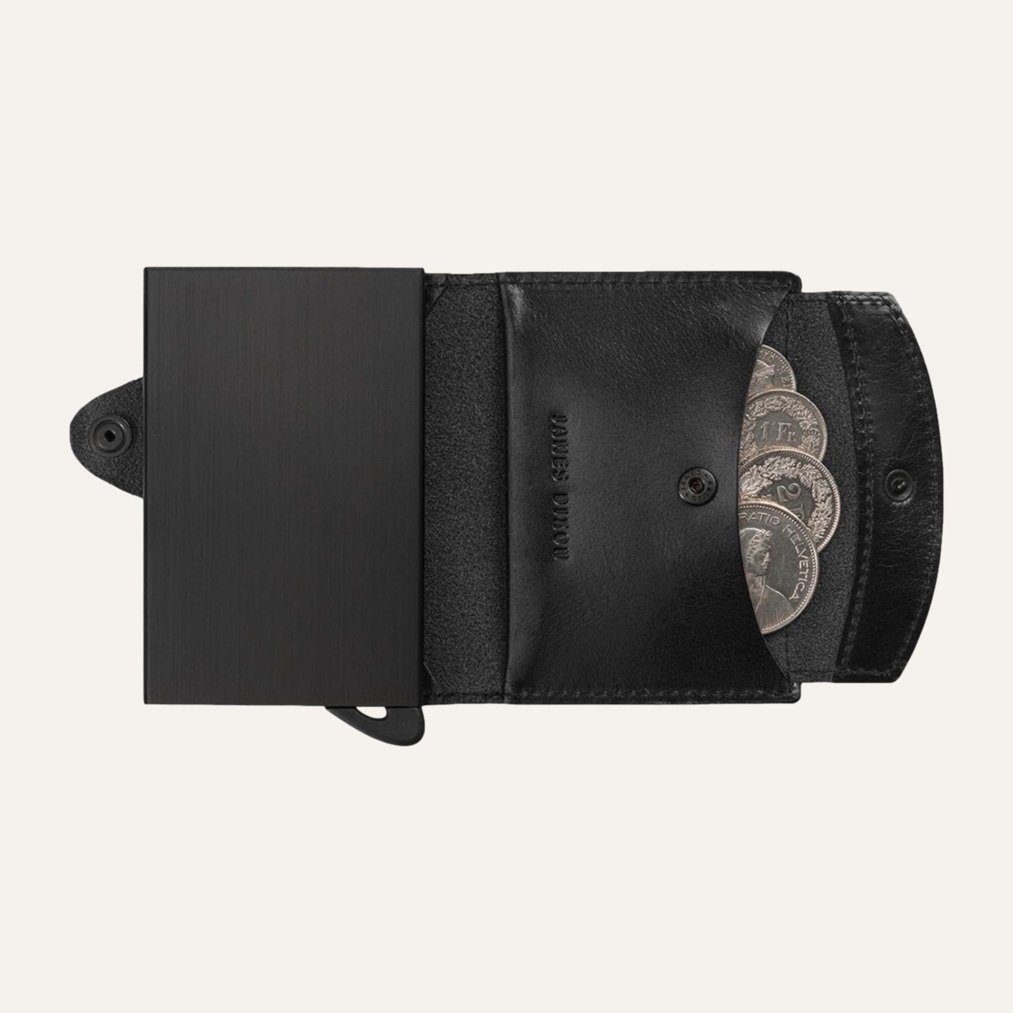 All Black - Classic - Münzfach - Knopf - Portemonnaie