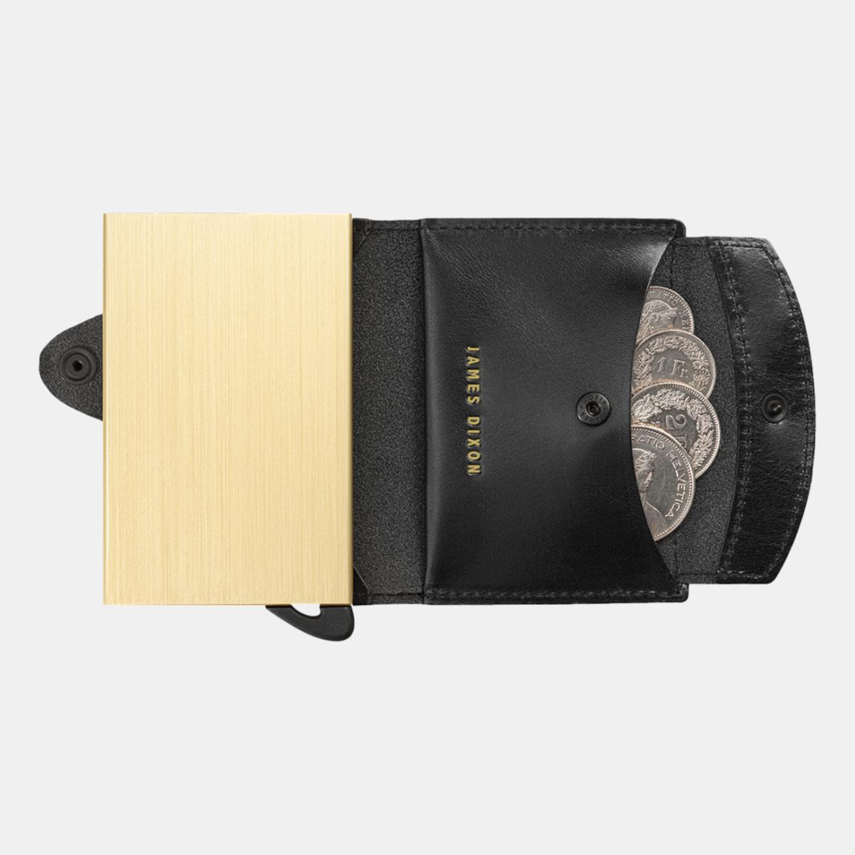 jd0074 james dixon boton classic black gold coin pocket wallet coins