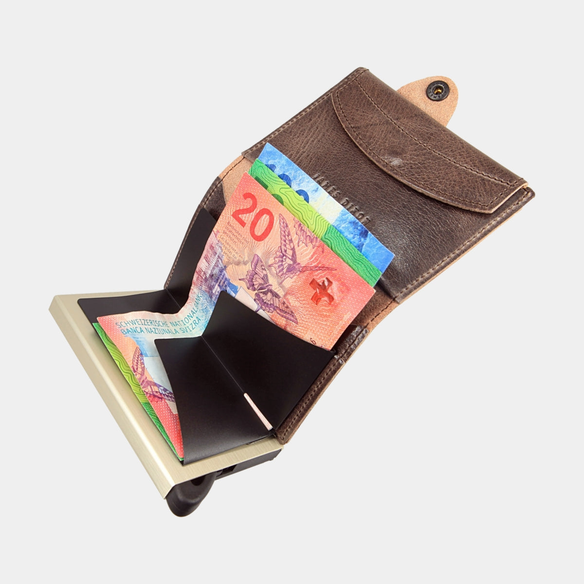 Saddle Brown - Classic - Monedero - Botón - Cartera