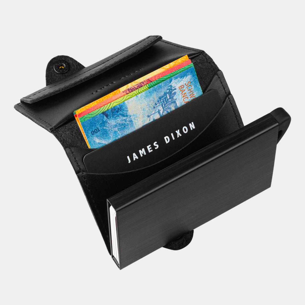 jd0085 james dixon boton one all black coin pocket wallet notes
