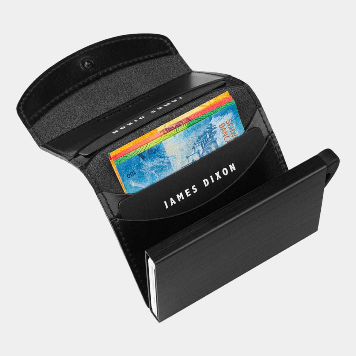 jd0087 james dixon grande classic all black wallet notes