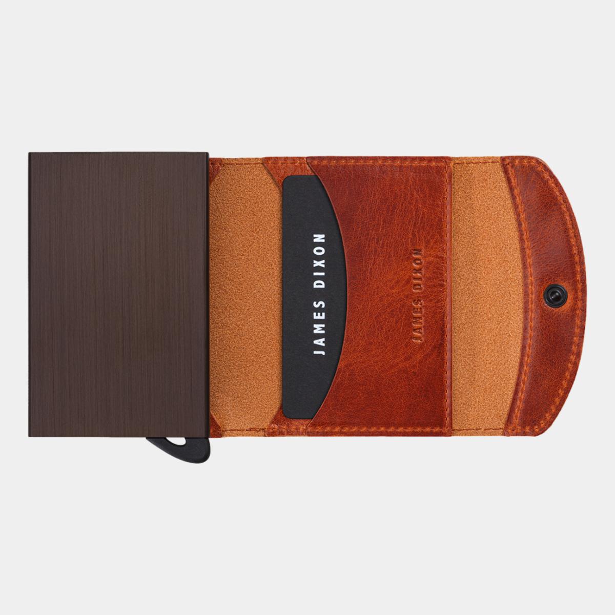 jd0097 james dixon grande classic rust wallet open