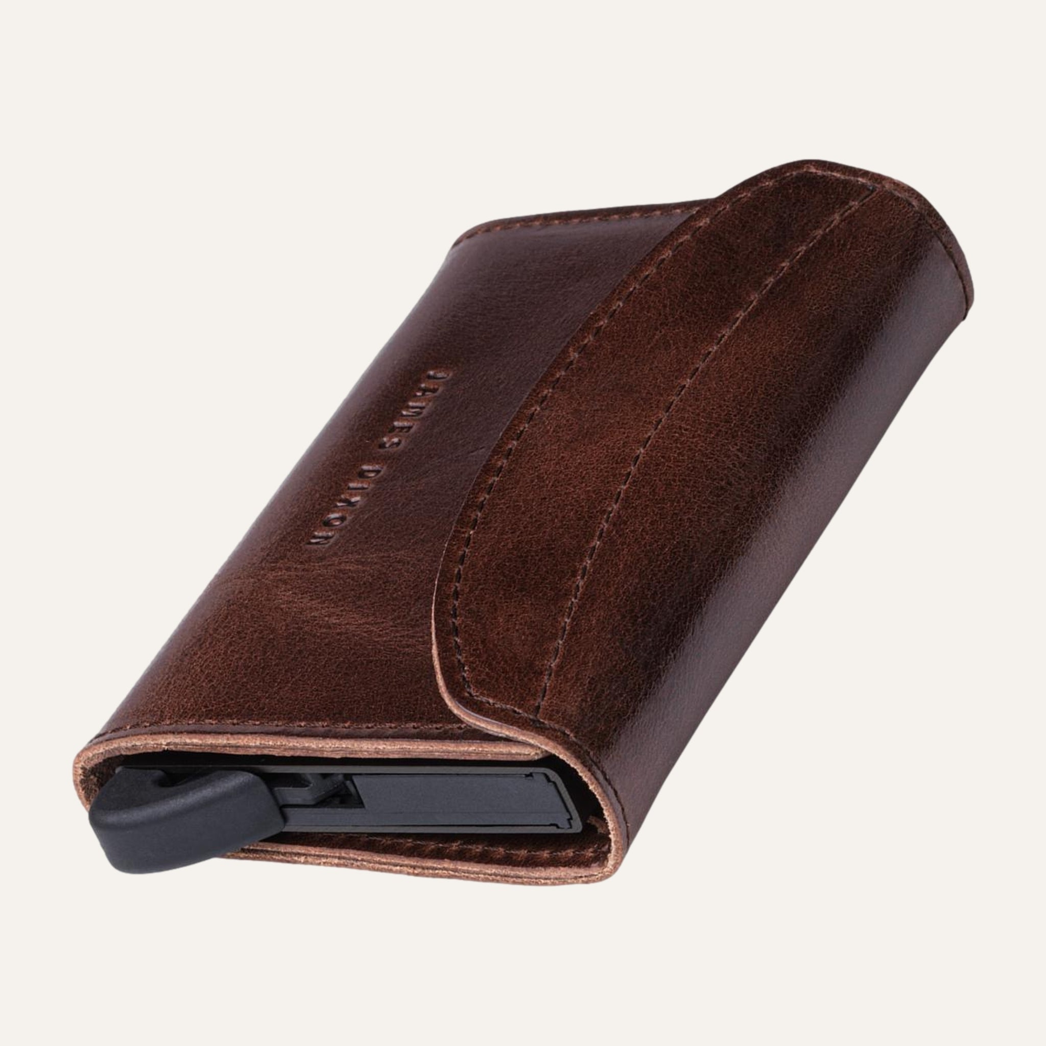 James Dixon Slim RFID Wallet, Dark Brown, Classic, Coin Pocket, Flap