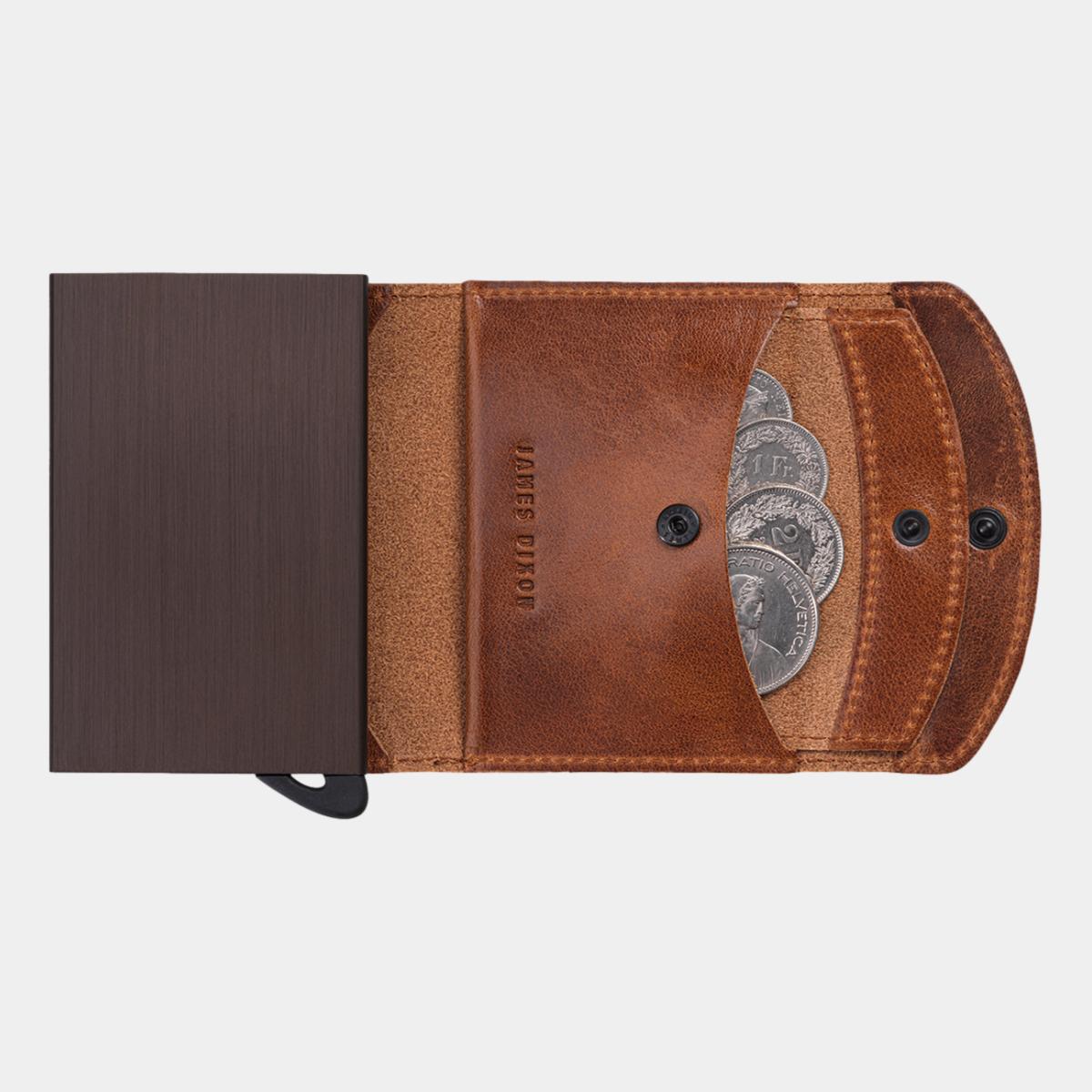 jd0108 james dixon grande classic havana brown coin pocket wallet coins