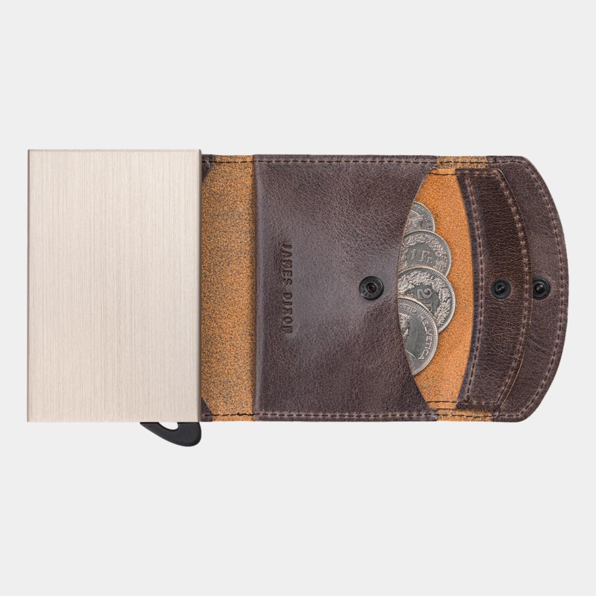 jd0112 james dixon grande classic saddle brown coin pocket wallet coins