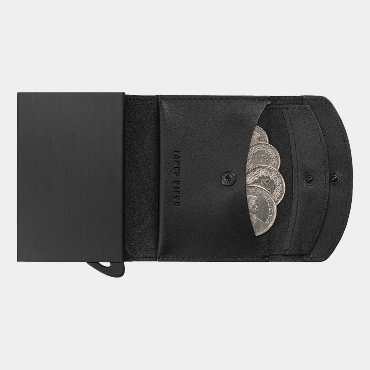 jd0113 james dixon grande one all black coin pocket wallet coins