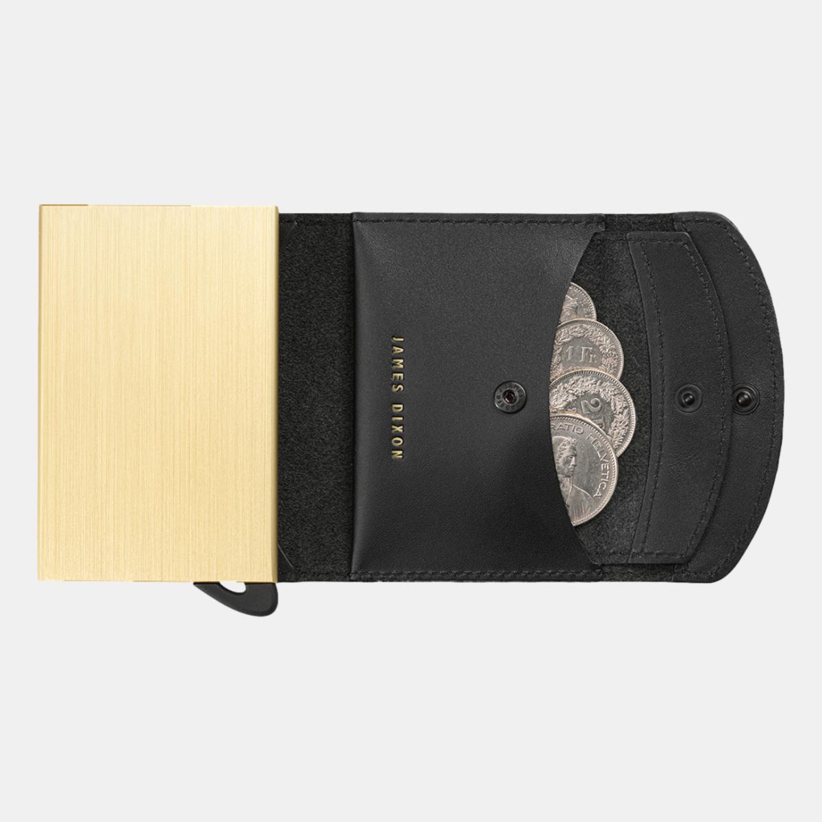 jd0114 james dixon grande one black gold coin pocket wallet coins