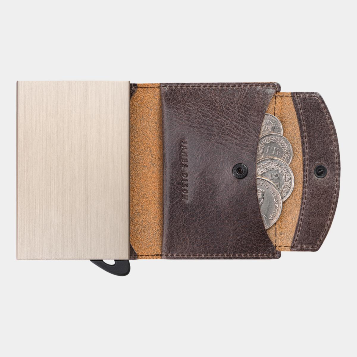 jd0120 james dixon puro classic saddle brown coin pocket wallet coins
