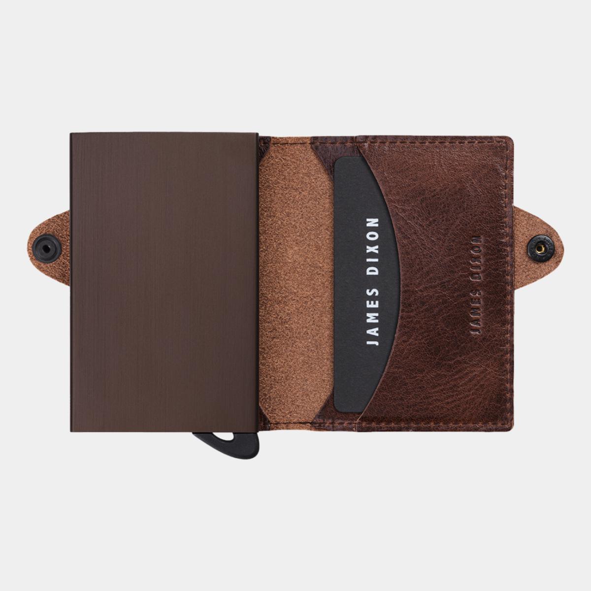 jd0126 james dixon boton classic cacao brown wallet open