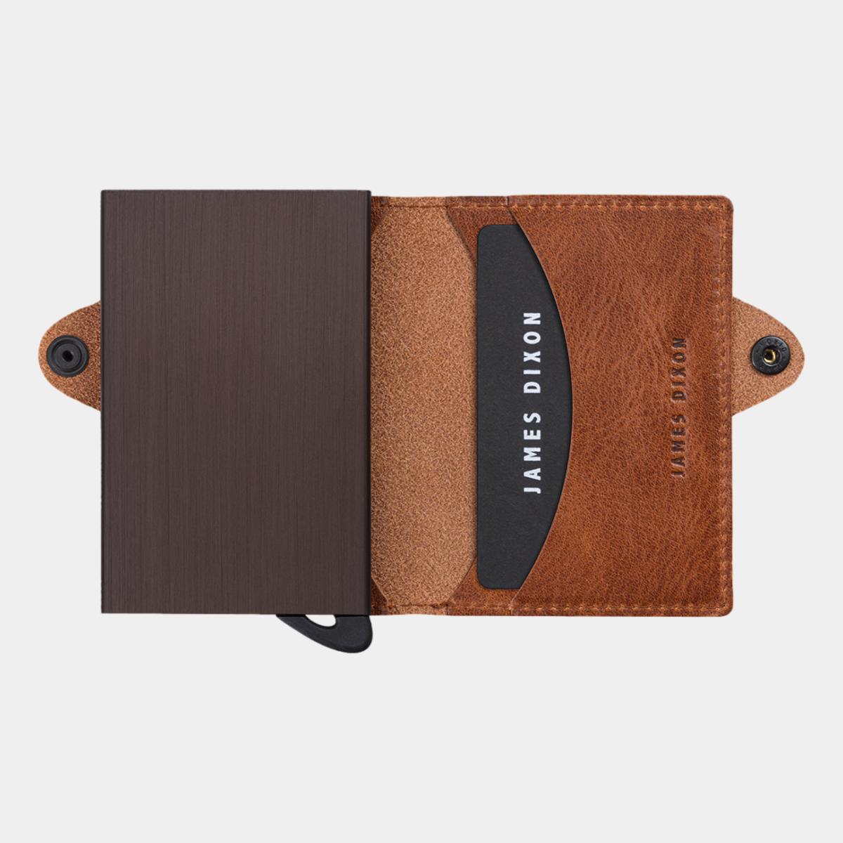 jd0130 james dixon boton classic havana brown wallet open