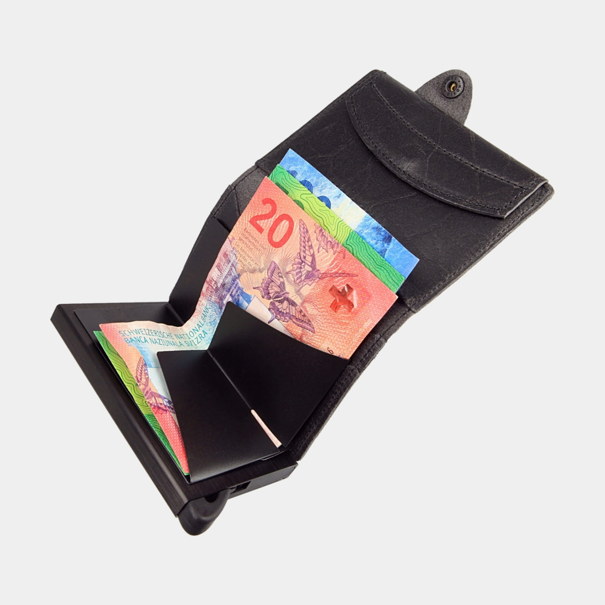 All Black - Raw - Monedero - Botón - Cartera