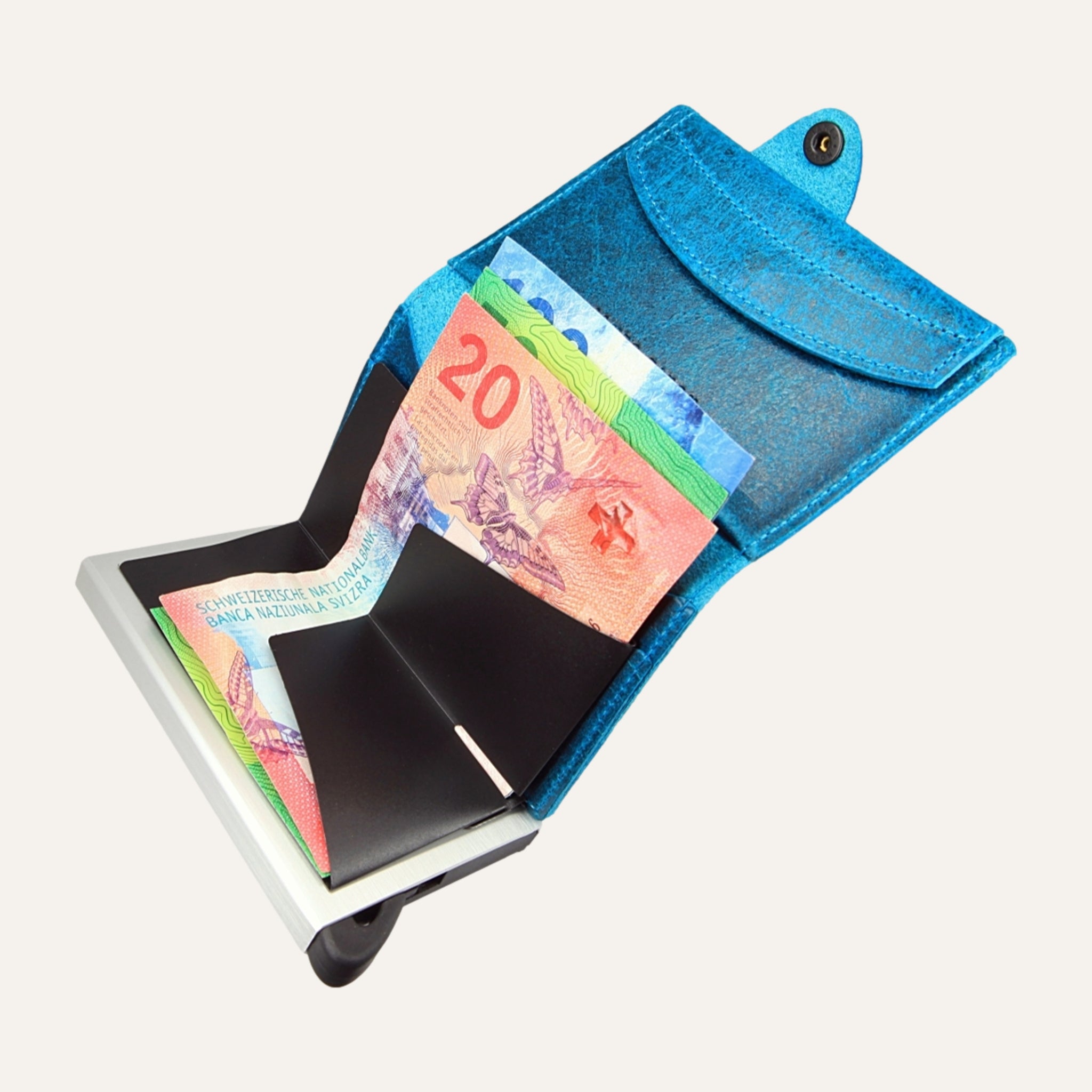 Blue - Raw - Coin Pocket - Snap - Wallet