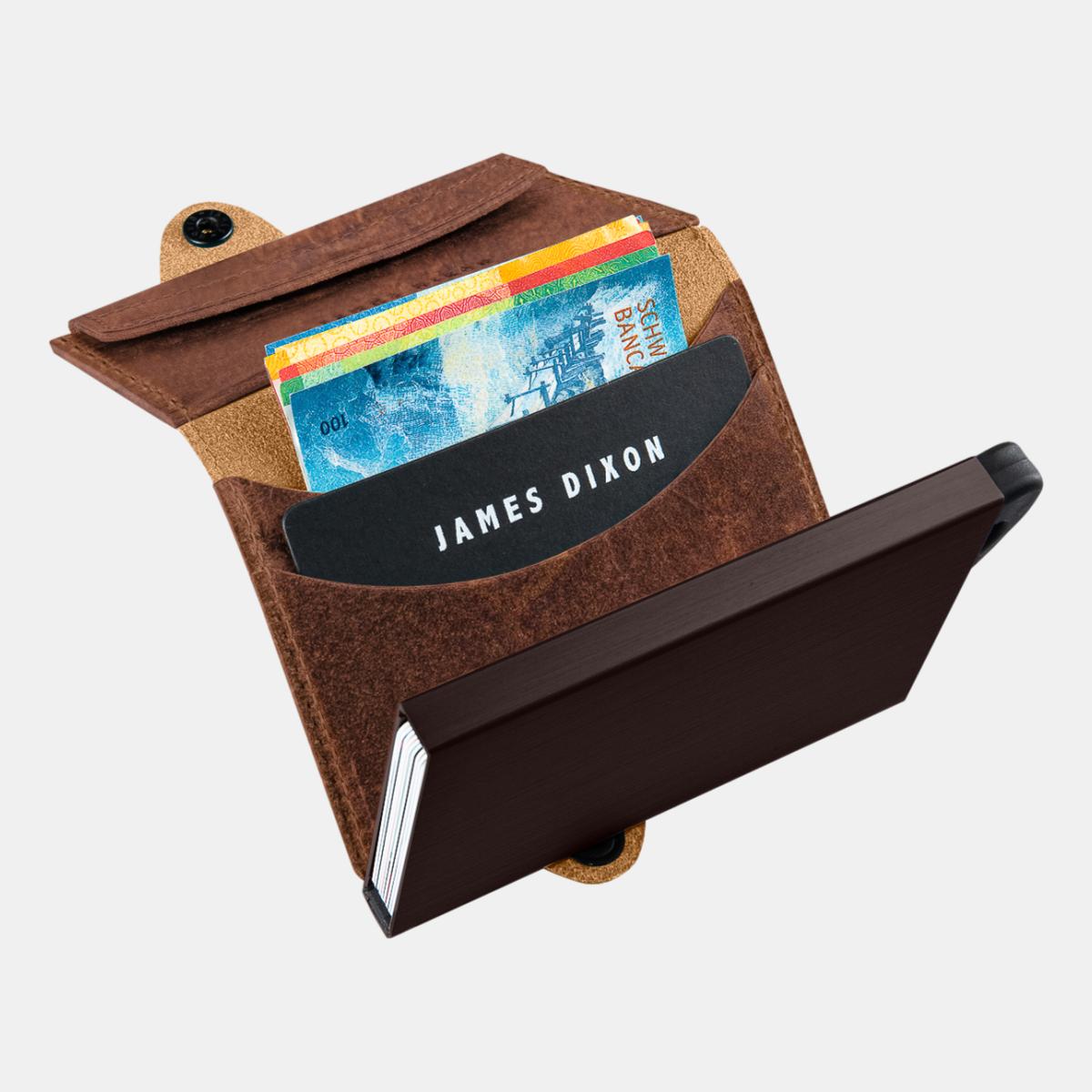 jd0174 james dixon boton raw redwood brown coin pocket wallet notes