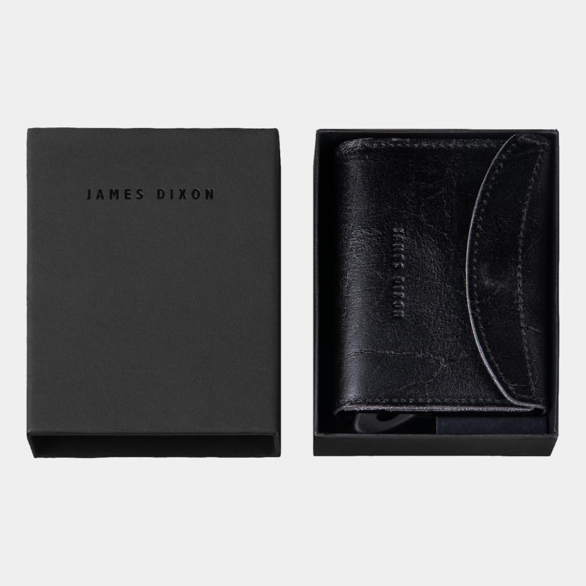 jd0182 james dixon grande raw all black coin pocket wallet box