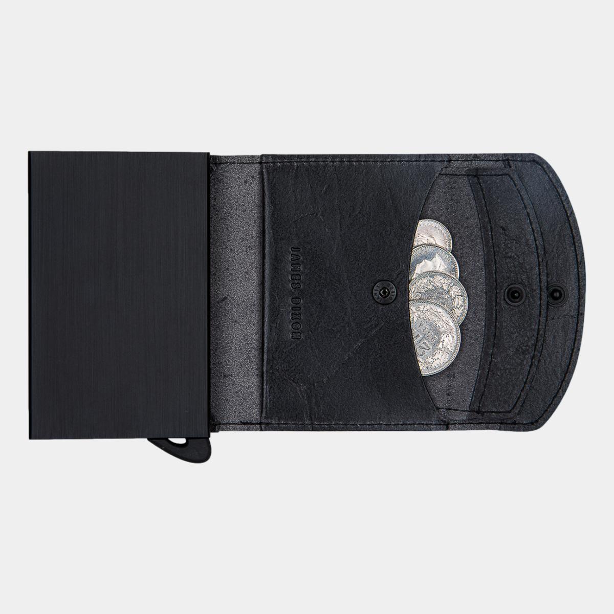 jd0182 james dixon grande raw all black coin pocket wallet coins