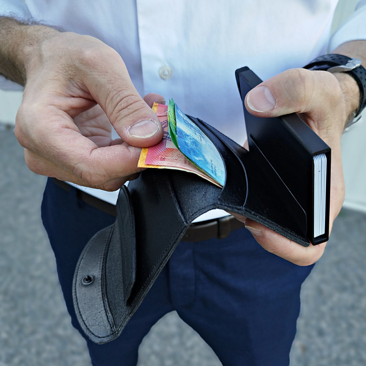 Black - Raw - Coin Pocket - Flap - Wallet