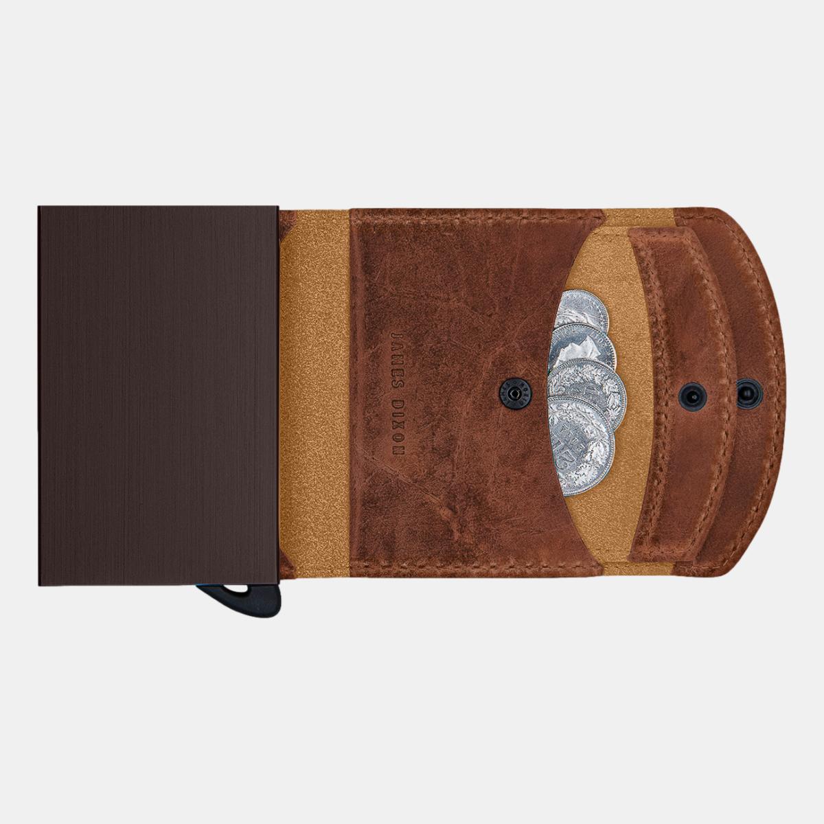 jd0186 james dixon grande raw redwood brown coin pocket wallet coins