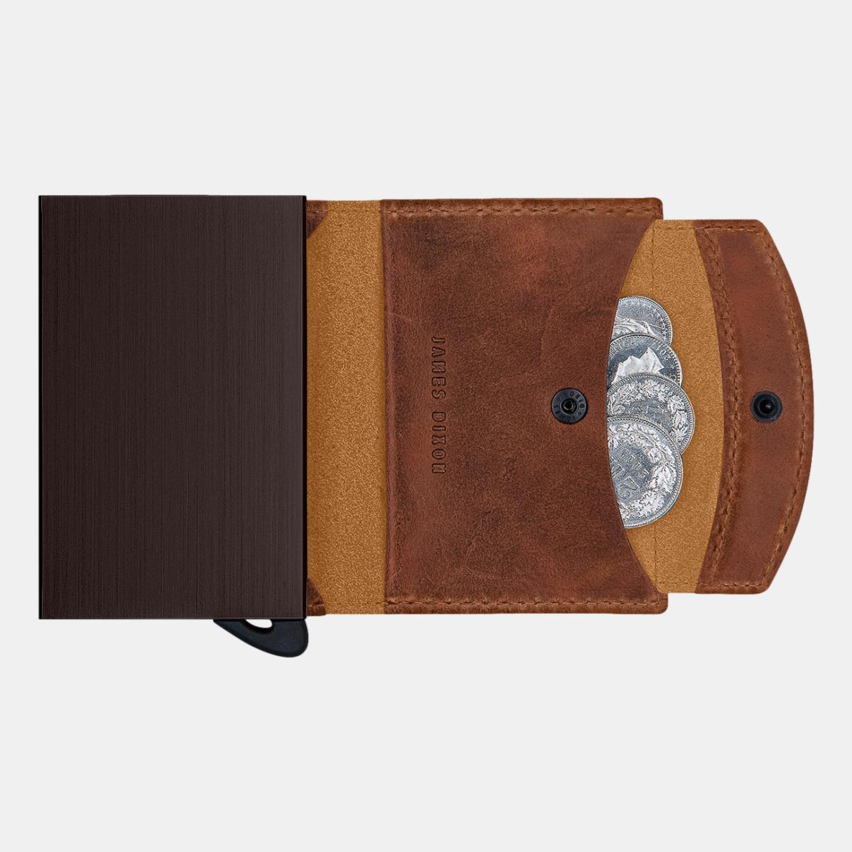 jd0192 james dixon puro raw redwood brown coin pocket wallet coins