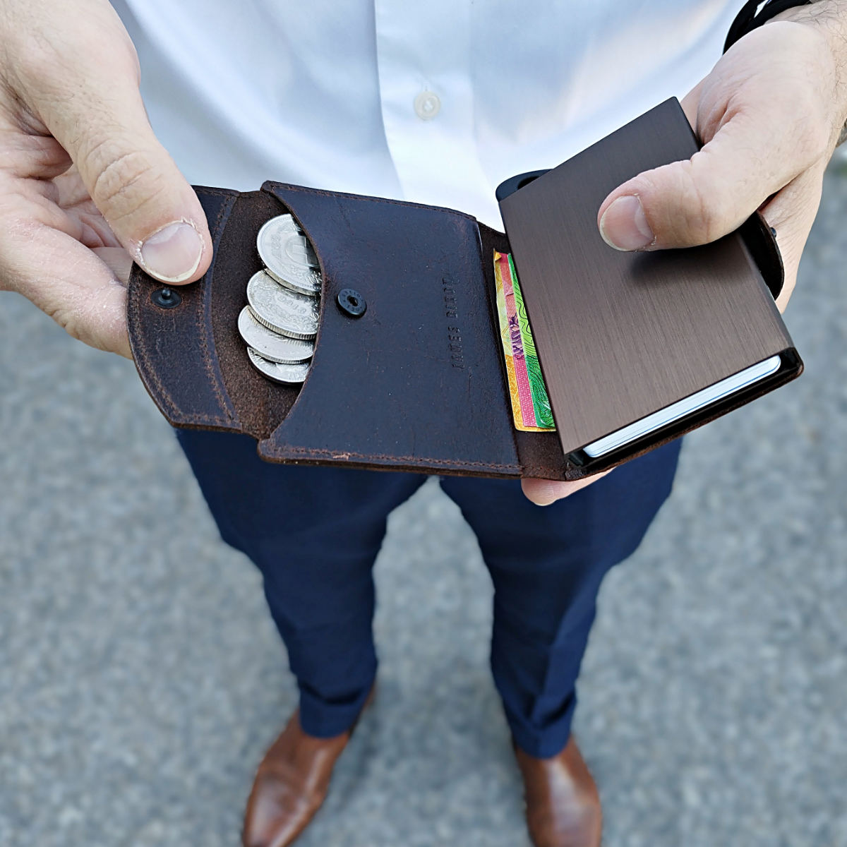 Dark Brown Tobacco - Raw - Coin Pocket - Wallet