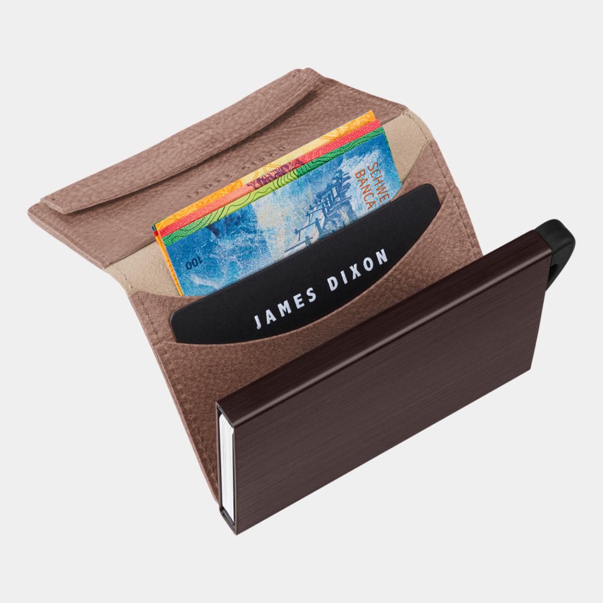jd0200 james dixon puro grace havana brown coin pocket wallet notes