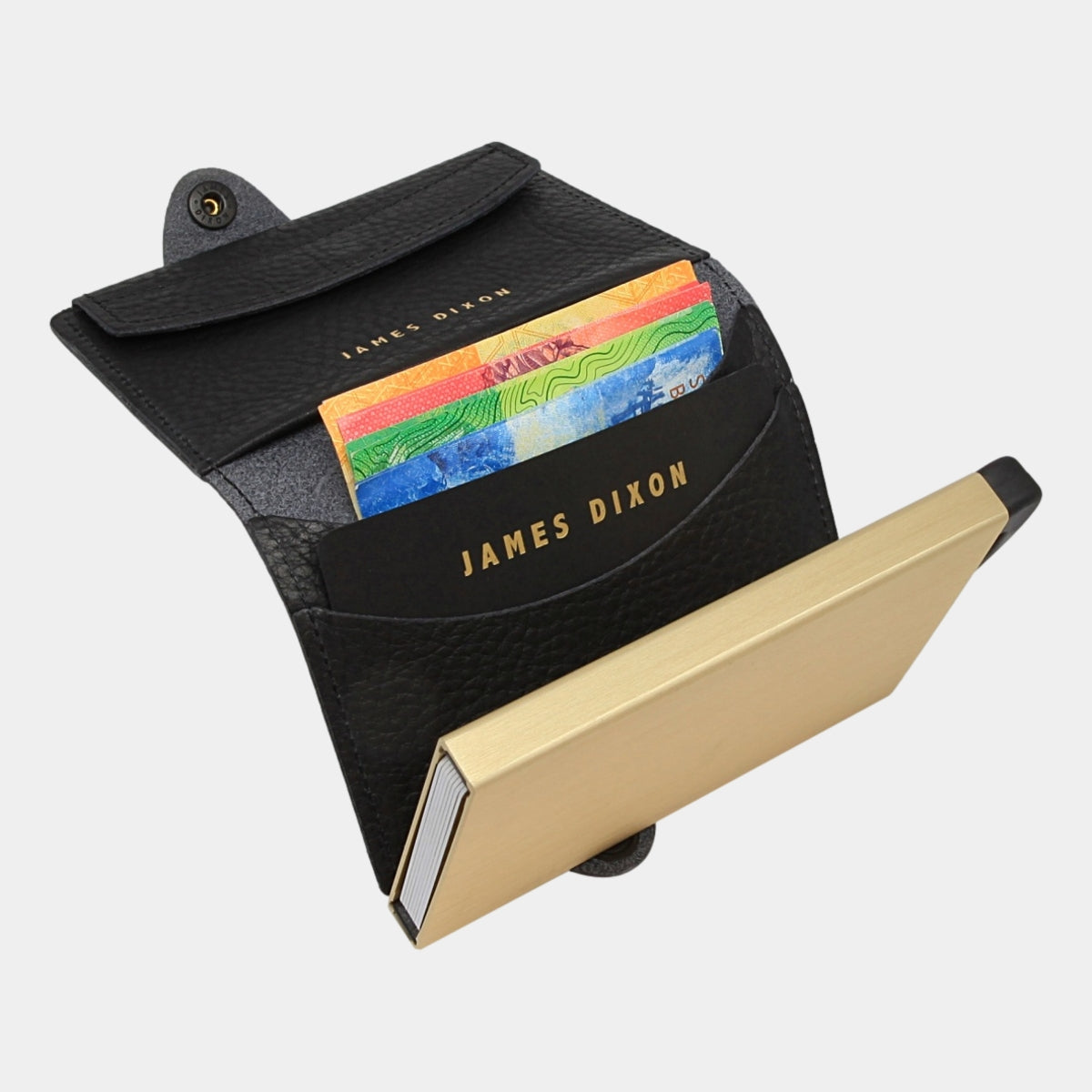Black/Gold - Grace - Monedero - Botón - Cartera