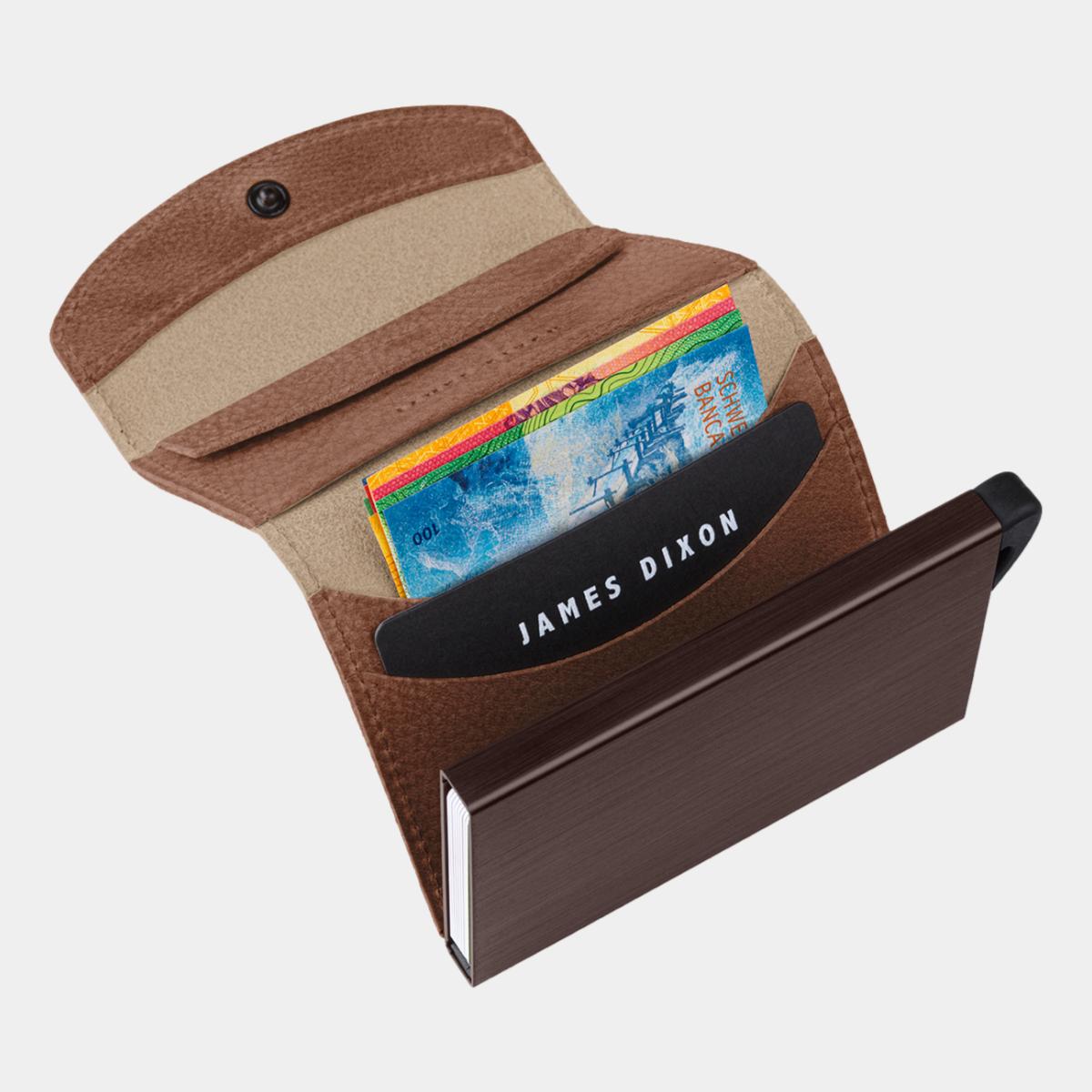 jd0218 james dixon grande grace havana brown coin pocket wallet notes