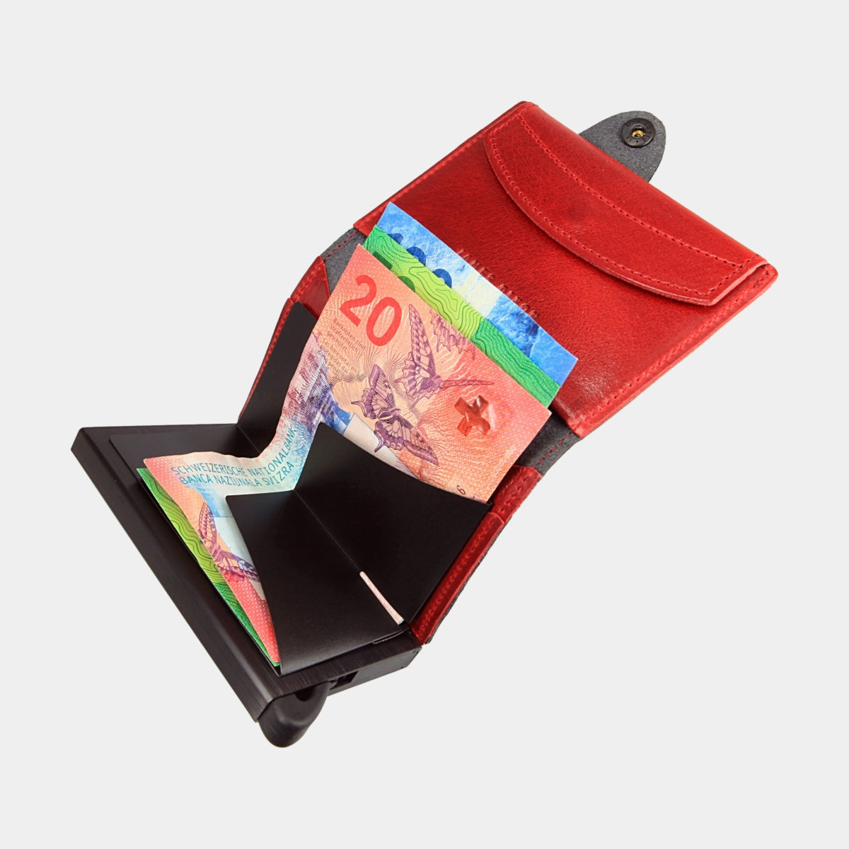 Black/Devil Red - Classic - Monedero - Botón - Cartera