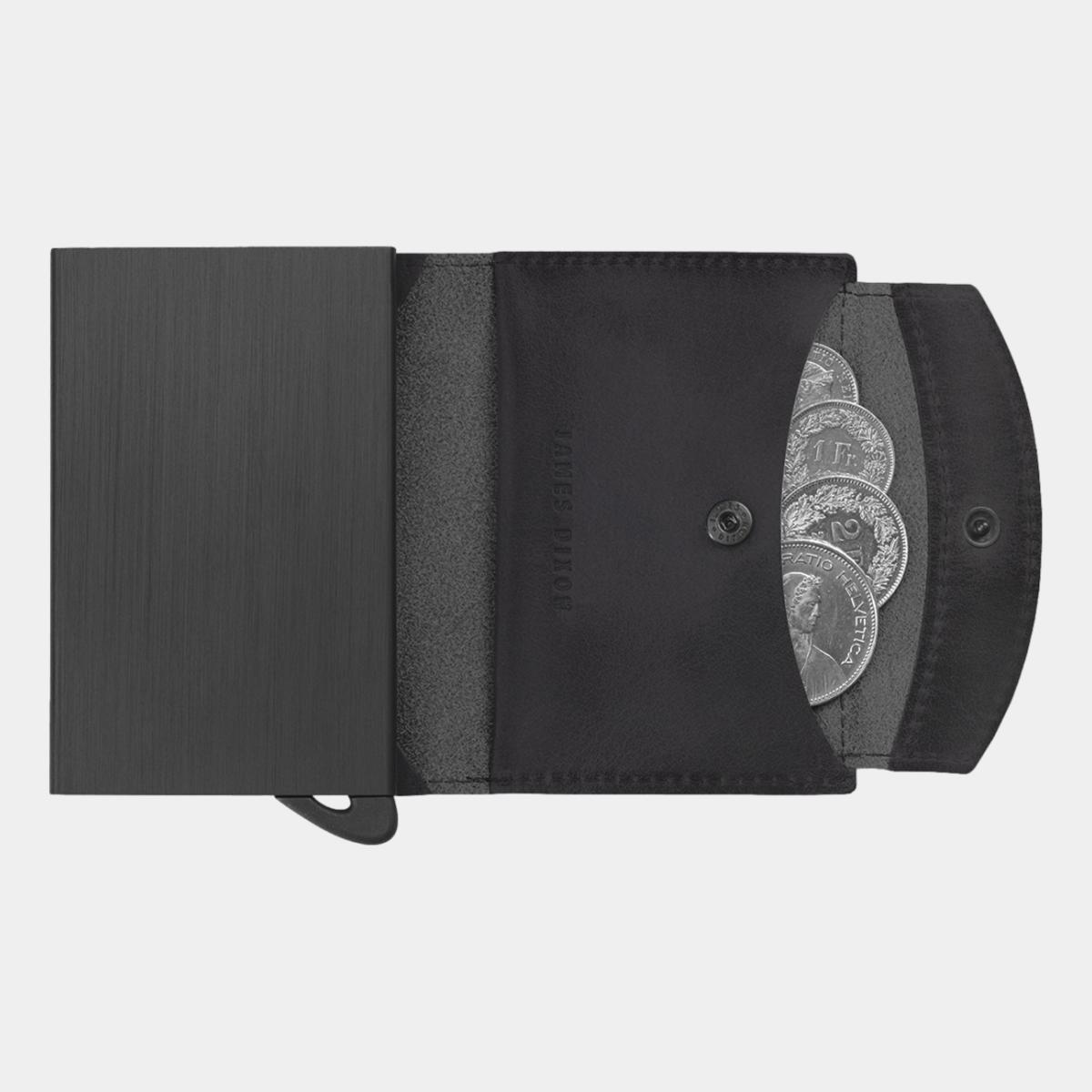 jd0234 james dixon puro vintage all black coin pocket wallet coins