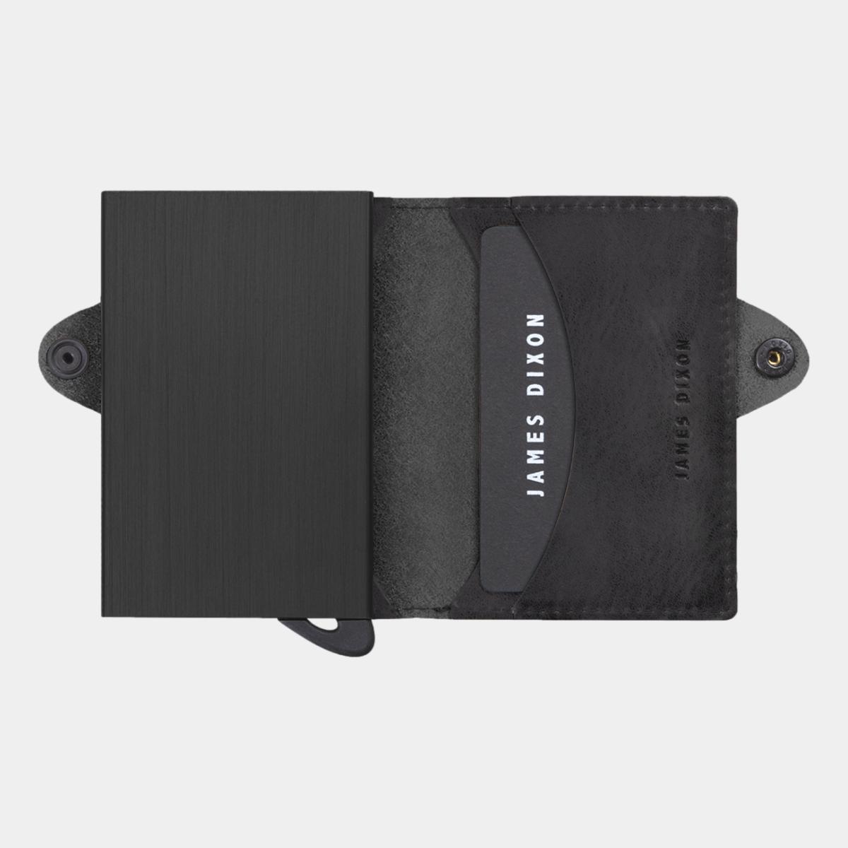jd0239 james dixon boton vintage all black wallet open