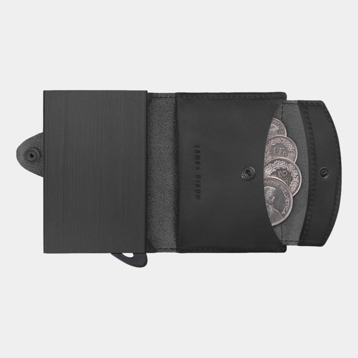 jd0244 james dixon boton vintage all black coin pocket wallet coins