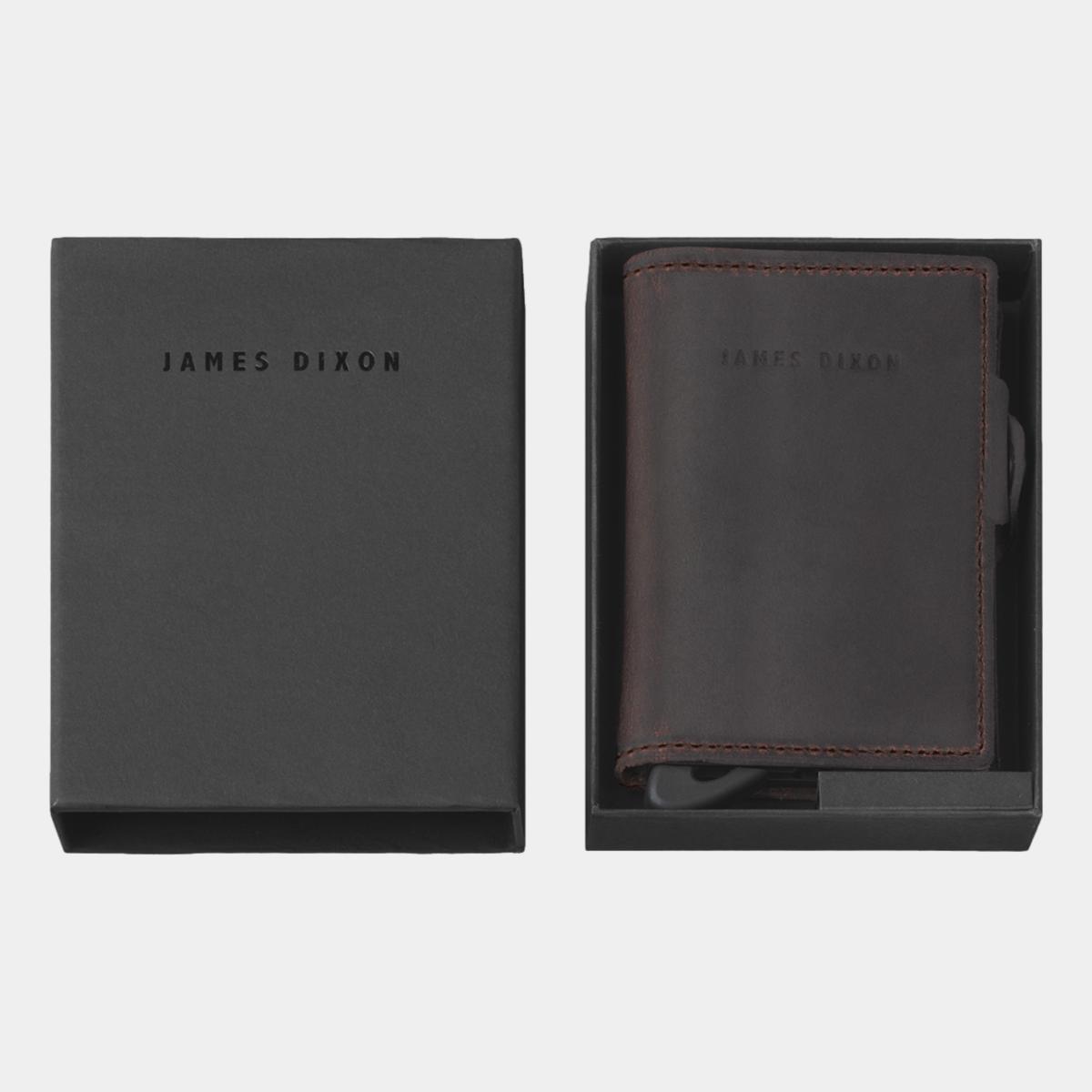 jd0246 james dixon boton vintage cacao brown coin pocket wallet box