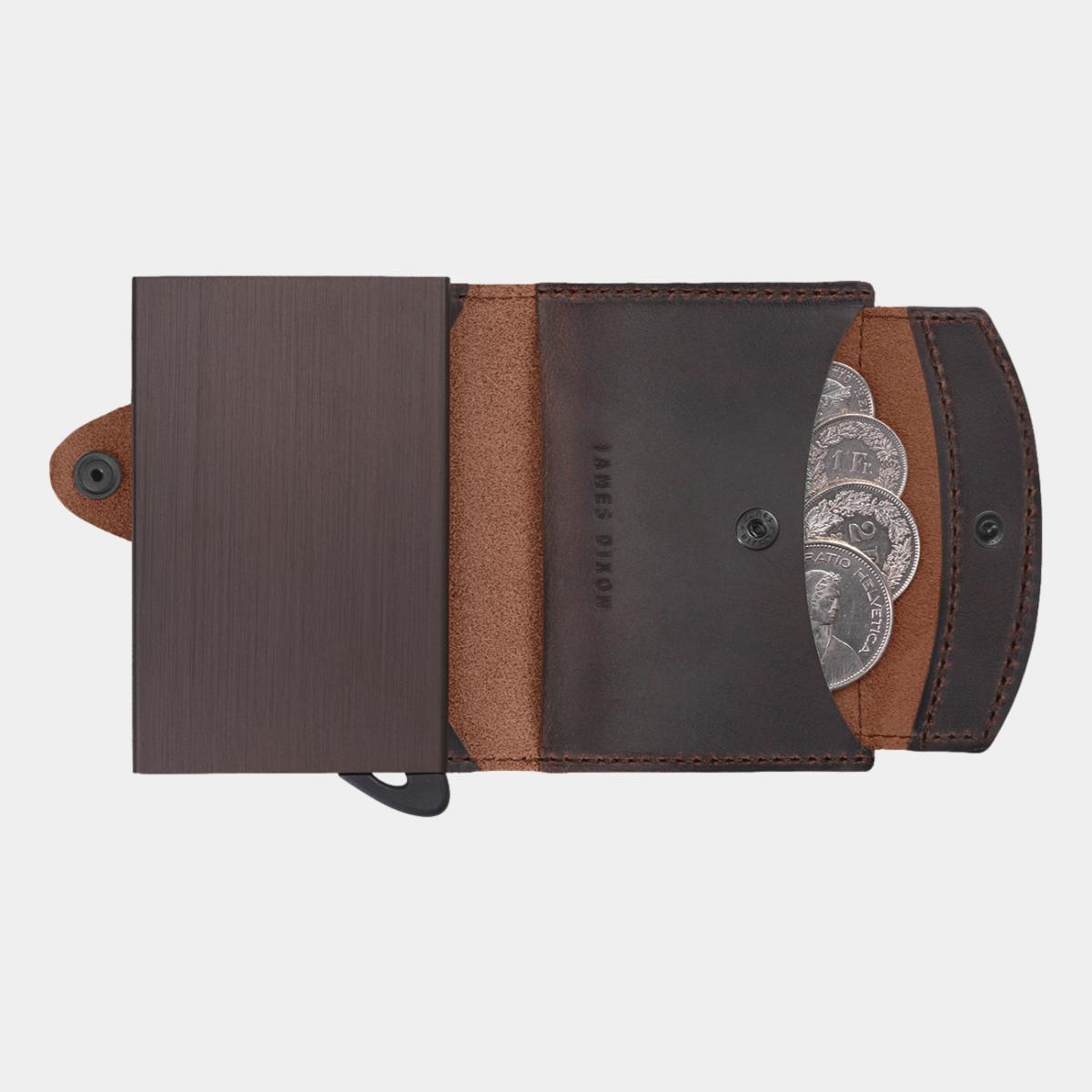 jd0246 james dixon boton vintage cacao brown coin pocket wallet coins