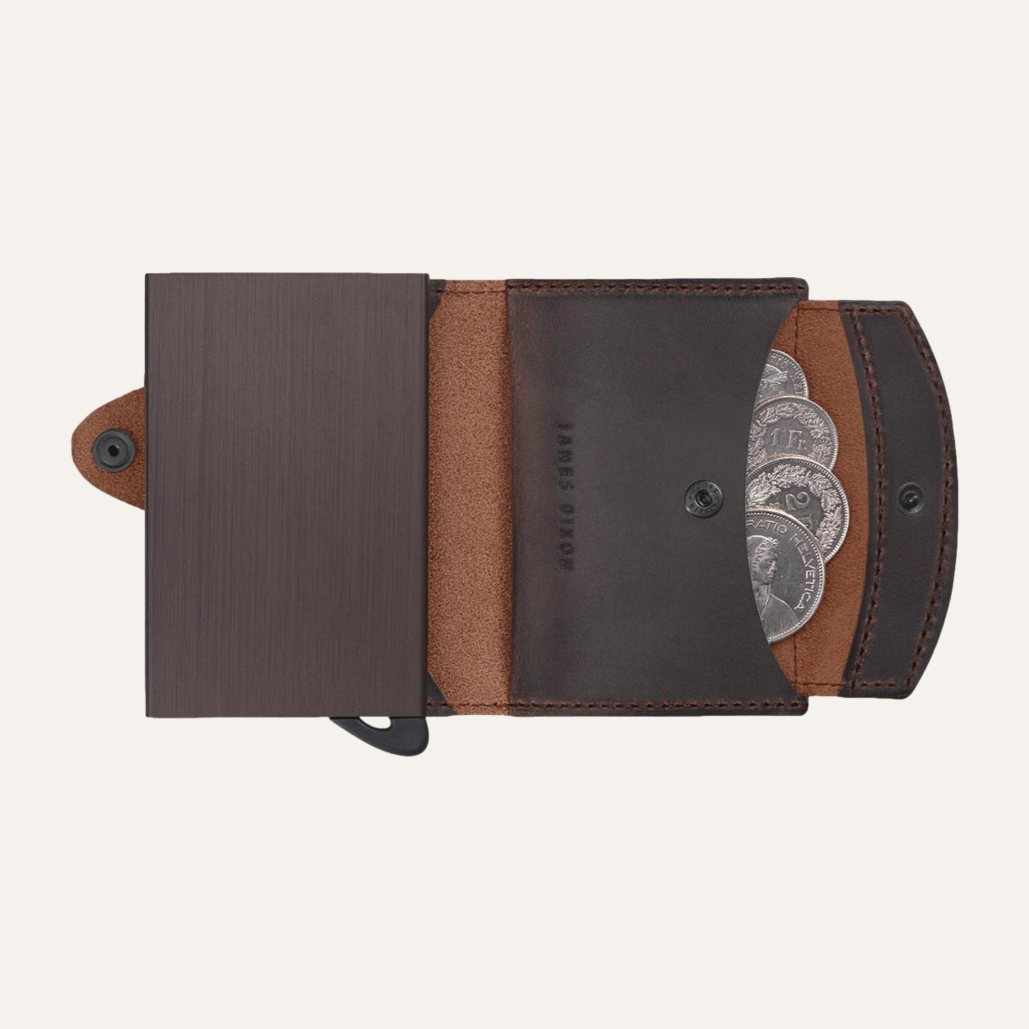 Dark Brown Cacao - Vintage - Coin Pocket - Snap - Wallet