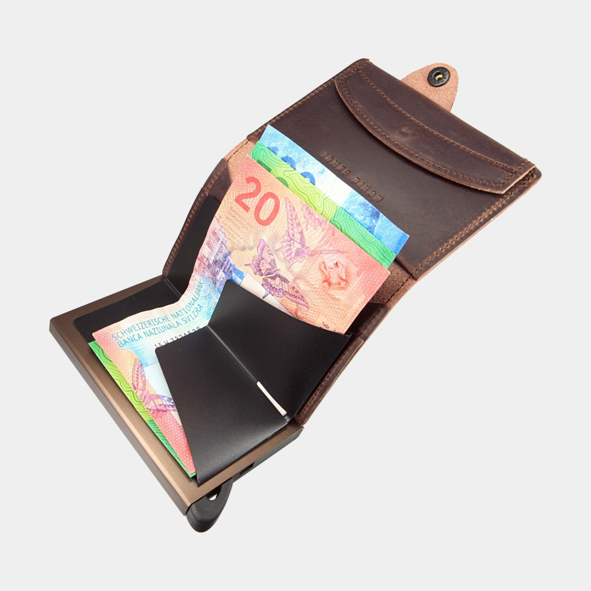 Cacao Brown - Vintage - Monedero - Botón - Cartera